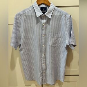 Men’s size large Wool & Prince slim fit merino wool & linen button down shirt.